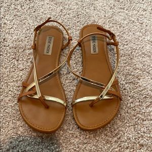 Steve Madden Tan/brown and gold sandals